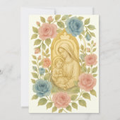 Invitation Baptême catholique Christening Marie et Jésus (Dos)