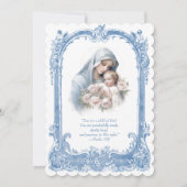 Invitation Baptême catholique Christening Marie Jésus (Dos)