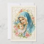 Invitation Baptême catholique Christening Marie Jésus (Dos)