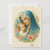 Invitation Baptême catholique Christening Marie Jésus (Dos)