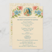 Invitation Baptême catholique Christening Marie Jésus (Devant / Derrière)