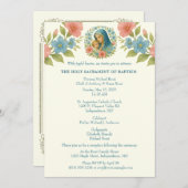 Invitation Baptême catholique Christening Marie Jésus (Devant / Derrière)