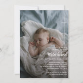 Invitation Baptême catholique croisée Calligraphie Bautizo Ph (Devant)