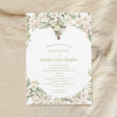 Invitation Baptême catholique de Pâques Fleur blanche