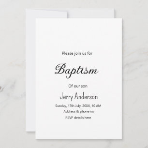 Invitation Baptême catholique enfants moderne simple QR minim