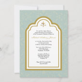 Invitation Baptême catholique Fleur Marie et Jésus (Devant)