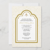 Invitation Baptême catholique Fleur Marie et Jésus (Devant)