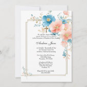 Invitation Baptême catholique Floral Jésus bénit Mère Invit (Devant)