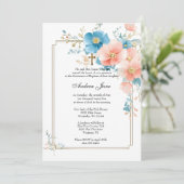 Invitation Baptême catholique Floral Jésus bénit Mère Invit (Debout devant)