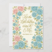 Invitation Baptême catholique Flore Marie & Jésus Écriture (Dos)