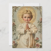 Invitation Baptême catholique Jésus priant (Dos)