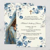 Invitation Baptême catholique Ondoiement Mère bienheureuse Jé (Devant / Derrière)