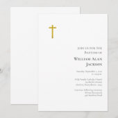 Invitation Baptême catholique romain minimaliste simple (Devant / Derrière)