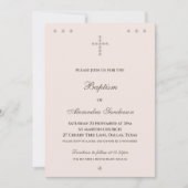Invitation Baptême Chrétien de Croix Simple Élégant (Devant)