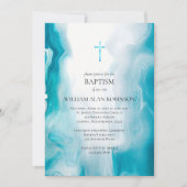 Invitation Baptême chrétien orthodoxe de la mer d'Emeraude (Devant)