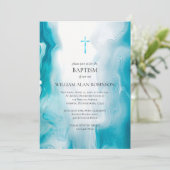 Invitation Baptême chrétien orthodoxe de la mer d'Emeraude (Debout devant)