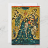 Invitation Baptême Chrétien Orthodoxe Eucalyptus Rustique (Dos)
