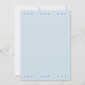 Invitation Baptême Chrétien Simple Croix Bleu Poussiéreux (Dos)