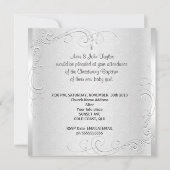 Invitation Baptême Christening de Bébé Fille Blanc Rose (Dos)