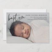 Invitation Baptême & Christening de style écriture moderne re (Devant)