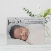 Invitation Baptême & Christening de style écriture moderne re (Debout devant)