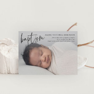 Invitation Baptême & Christening de style écriture moderne re