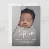 Invitation Baptême & Christening de style écriture moderne re (Devant)