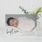 Invitation Baptême & Christening de style moderne (Debout devant)