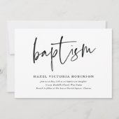 Invitation Baptême & Christening - Écriture Moderne (Devant)
