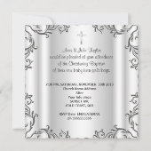 Invitation Baptême Christening Fille Garçon Jumeaux Blanc (Dos)