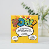 Invitation Baptême Christening Modern Comic Book Pop Art  (Debout devant)