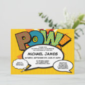 Invitation Baptême Christening Modern Comic Genre Neutre (Debout devant)