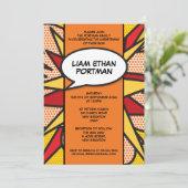 Invitation Baptême Christening Moderne Typographique Amusante (Debout devant)