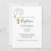 Invitation Baptême Christening Rosary Simple événement religi (Devant)