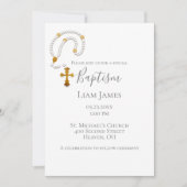 Invitation Baptême Christening Rosary Simple événement religi (Devant)
