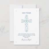 Invitation Baptême, Christening Thank You Note Christian Card (Devant)
