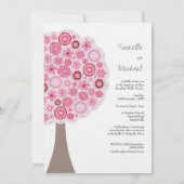 Invitation Baptême Christening White Rose Cherry Blossom Tree (Dos)