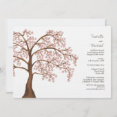 Invitation Baptême Christening White Rose Cherry Blossom Tree (Dos)