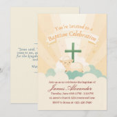 Invitation Baptême Classique de Bébé Modifiable  (Devant / Derrière)