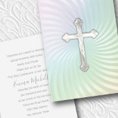 Invitation Baptême Communion Confirmation Iridescente Perle