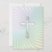 Invitation Baptême Communion Confirmation Iridescente Perle (Devant)