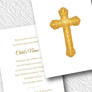 Invitation Baptême Confirmation 1ère communion Croix d'organi