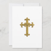 Invitation Baptême Confirmation 1ère communion Gold Cross 3 (Devant)