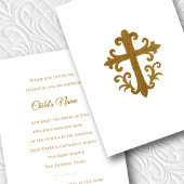 Invitation Baptême Confirmation 1ère communion Gold Cross 4