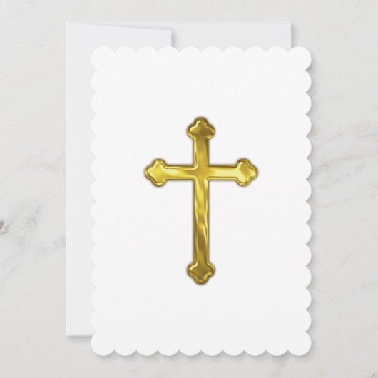 Invitation Baptême Confirmation 1ère communion Trefoil Cross (Devant)
