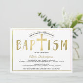 Invitation Baptême, Contemporain, Or Faux (Debout devant)