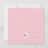 Invitation Baptême couronne rose florale (Dos)