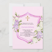 Invitation Baptême crête rose fille (Devant)