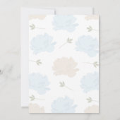 Invitation Baptême croisé de garçon de pivoines bleues en (Dos)