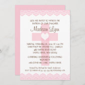 Invitation Baptême croisé Inviation de bébé de dentelle (Devant / Derrière)